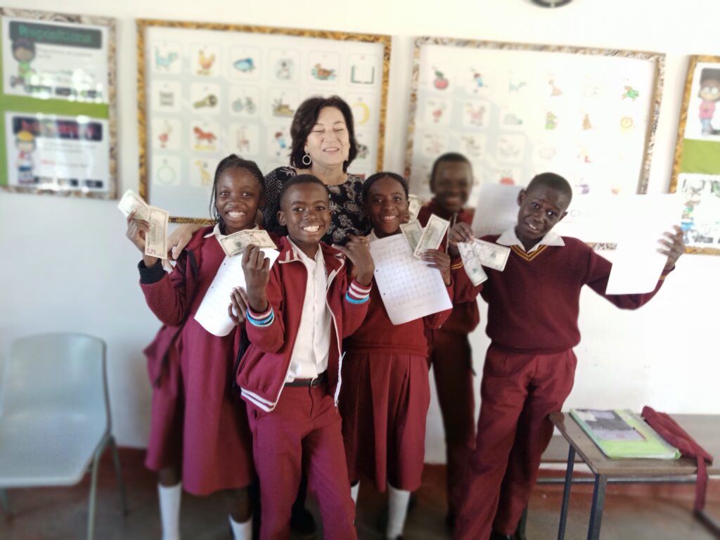 marlynne from usa supervising maths challenge with grades 5 7